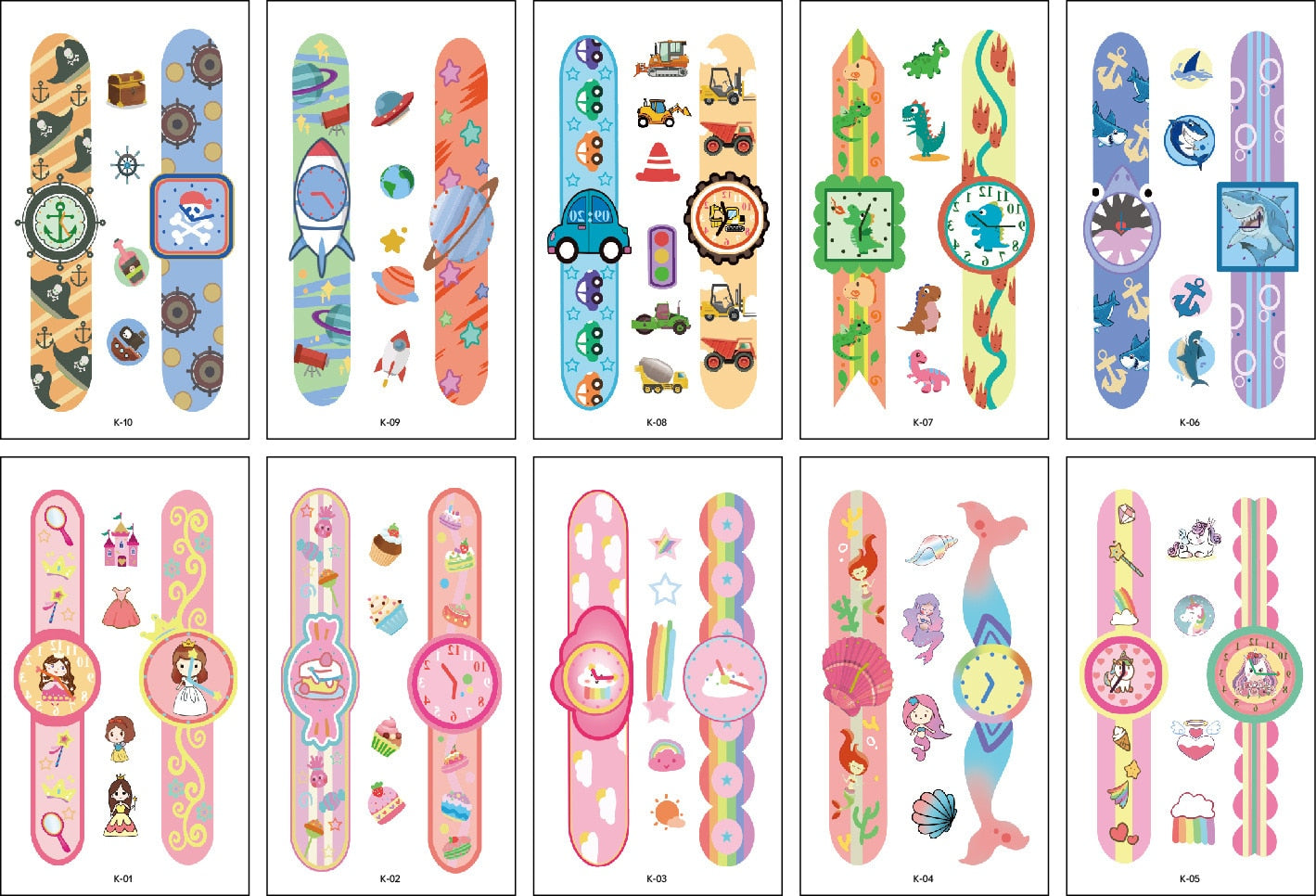 10 Pack Fake Tattoo Stickers