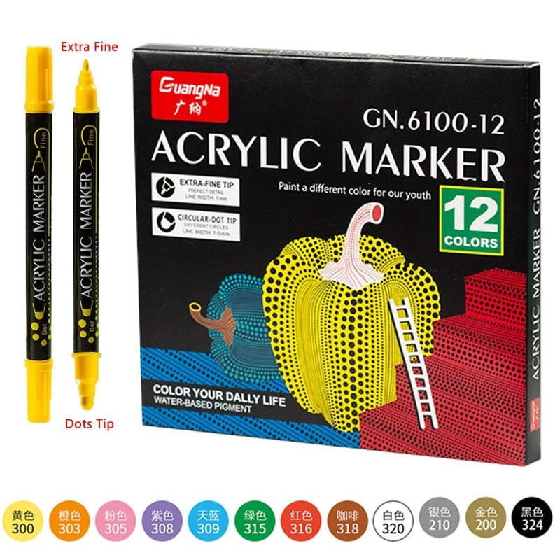 Acrylic Paint Marker Pens Extra Fine Tip (12/24/36 colors/set)