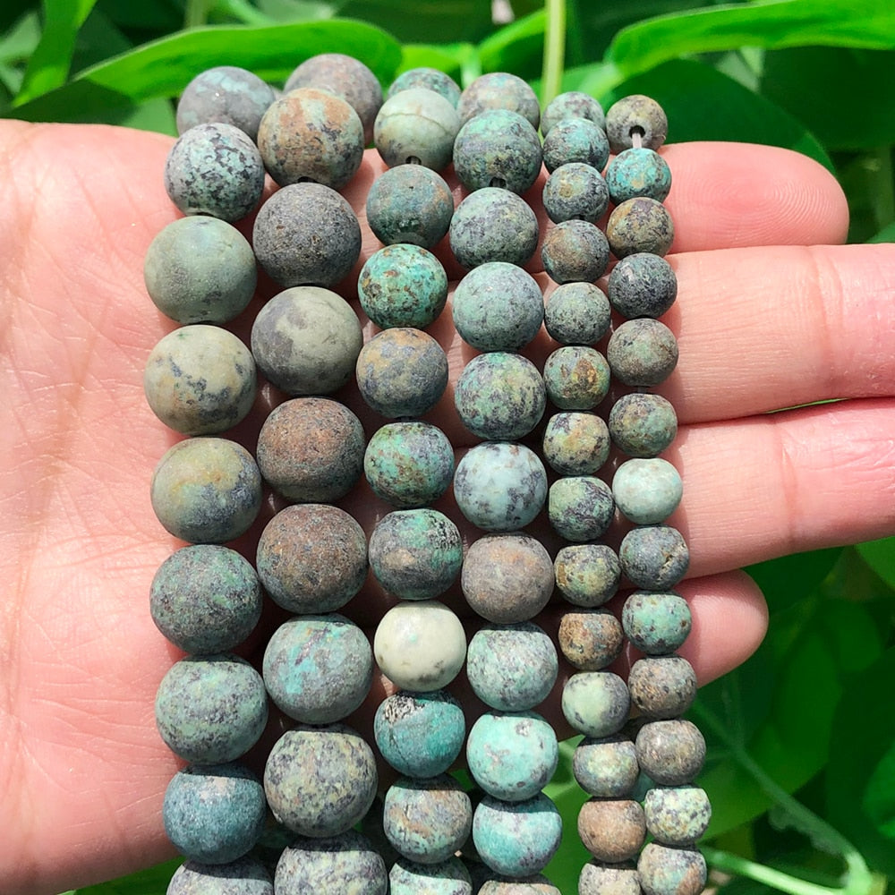 Natural Stone Matte Round Beads