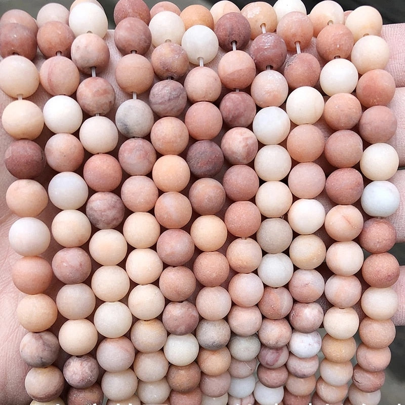 Natural Stone Matte Round Beads