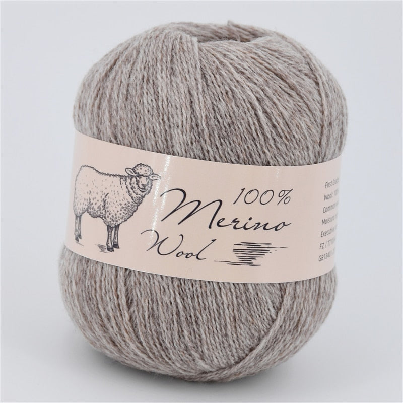 100% Medium-Fine Soft Crochet Merino Wool Yarn