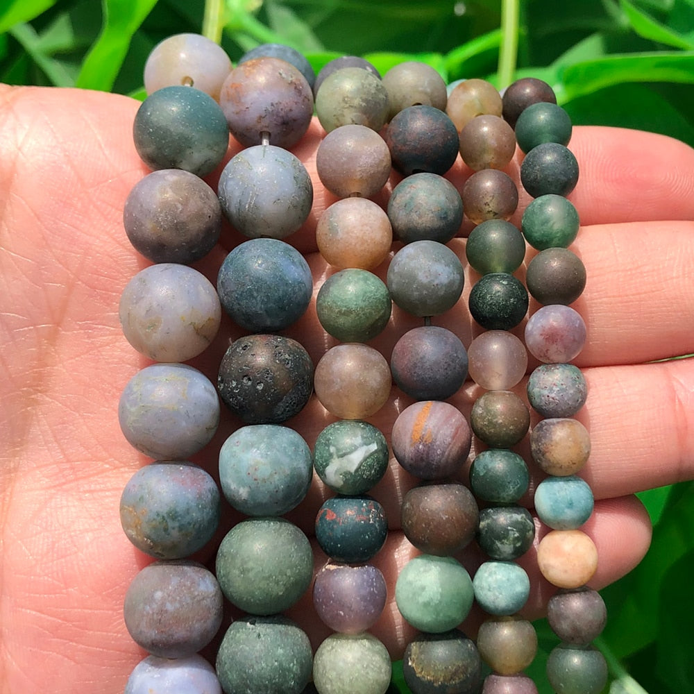 Natural Stone Matte Round Beads