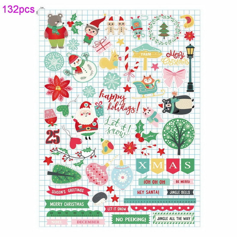 Christmas/Holiday Variety Stickers (124/pack, style options)